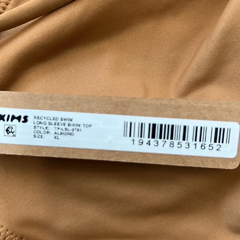 SKIMS Signature Swim Long Sleeve Underwire Swimwear Top(Size XL)